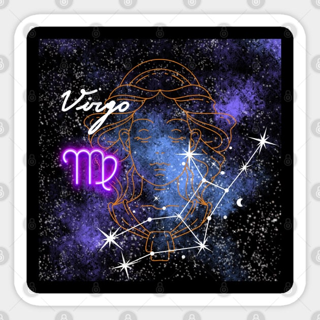 Virgo Virgin Zodiac Sign Astrology Sticker by AlmostMaybeNever